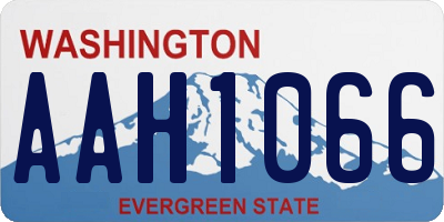 WA license plate AAH1066