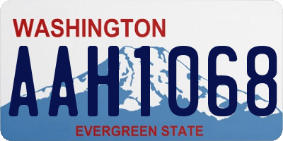 WA license plate AAH1068