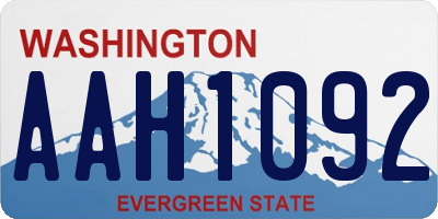 WA license plate AAH1092