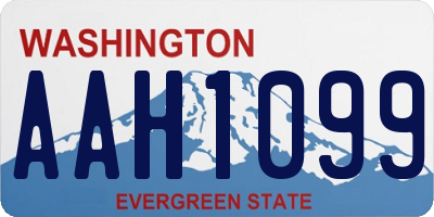 WA license plate AAH1099