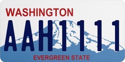 WA license plate AAH1111