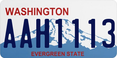 WA license plate AAH1113