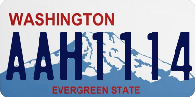 WA license plate AAH1114