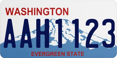 WA license plate AAH1123