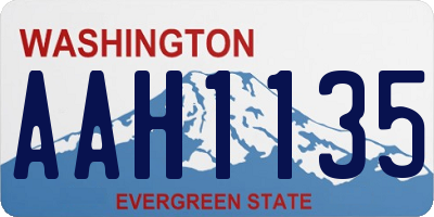 WA license plate AAH1135