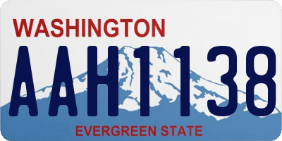 WA license plate AAH1138