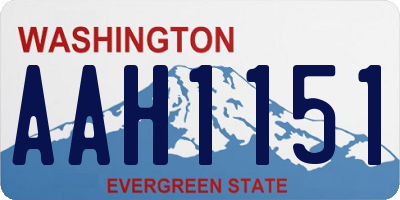 WA license plate AAH1151