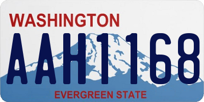 WA license plate AAH1168