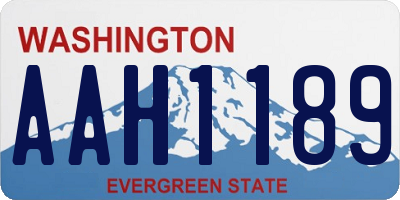 WA license plate AAH1189