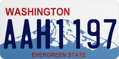 WA license plate AAH1197