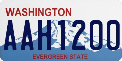 WA license plate AAH1200