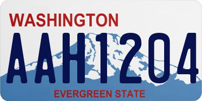 WA license plate AAH1204