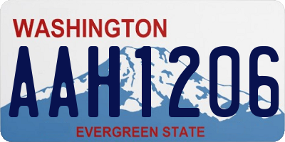 WA license plate AAH1206