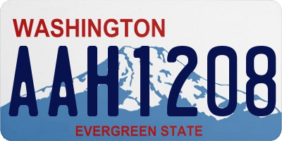 WA license plate AAH1208