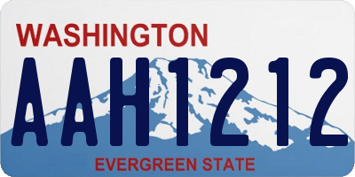 WA license plate AAH1212