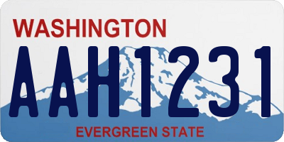 WA license plate AAH1231