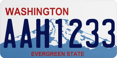 WA license plate AAH1233