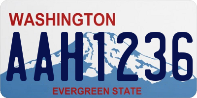 WA license plate AAH1236