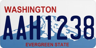 WA license plate AAH1238