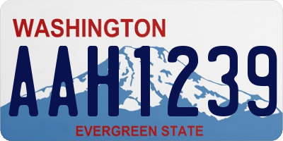 WA license plate AAH1239