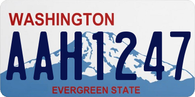 WA license plate AAH1247