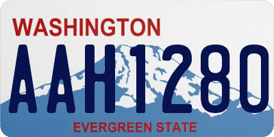 WA license plate AAH1280