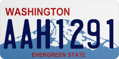 WA license plate AAH1291