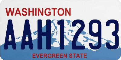 WA license plate AAH1293