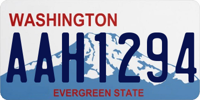 WA license plate AAH1294