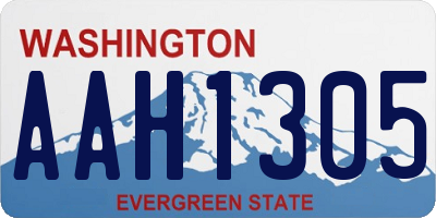 WA license plate AAH1305