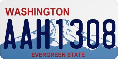 WA license plate AAH1308