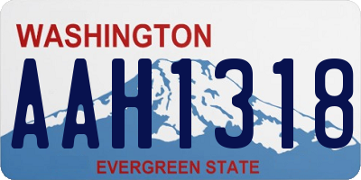 WA license plate AAH1318