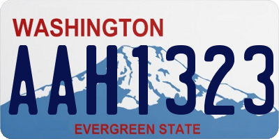 WA license plate AAH1323