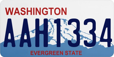WA license plate AAH1334