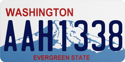 WA license plate AAH1338