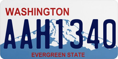WA license plate AAH1340