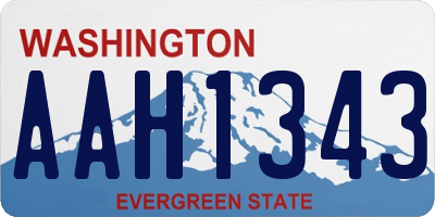 WA license plate AAH1343