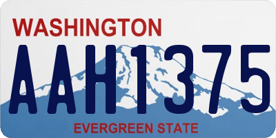 WA license plate AAH1375