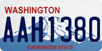 WA license plate AAH1380