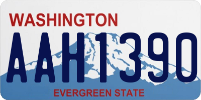 WA license plate AAH1390