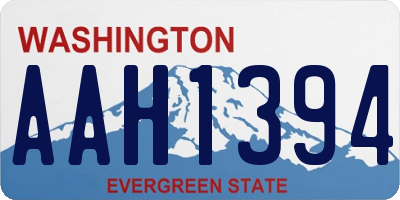 WA license plate AAH1394