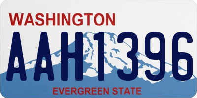 WA license plate AAH1396