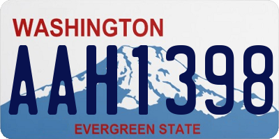 WA license plate AAH1398