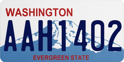 WA license plate AAH1402