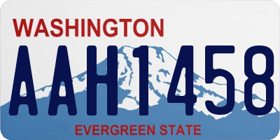 WA license plate AAH1458