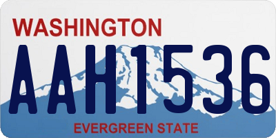 WA license plate AAH1536
