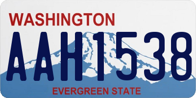 WA license plate AAH1538