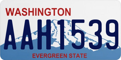 WA license plate AAH1539