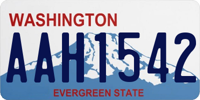WA license plate AAH1542