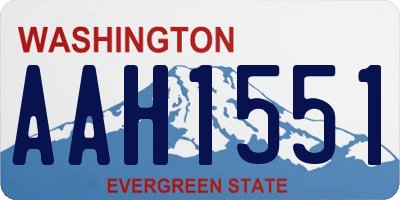 WA license plate AAH1551